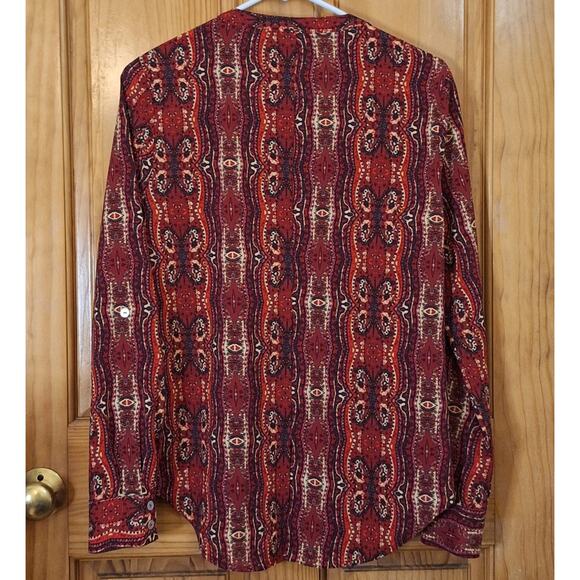 Sanctuary Shirt Women Small Anthropologie Paisley Pullover Classic Office Preppy - Picture 3 of 8